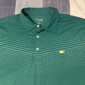 Masters Tech Mens Golf Polo Shirt Sz L S/S Green Performance